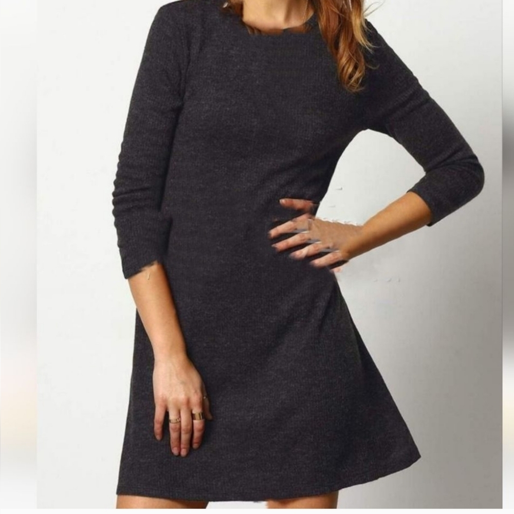 Charcoal Grey Knit Dress